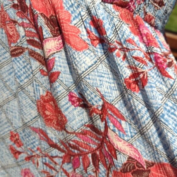 Knox Rose Blue and Red Floral Print Maxi Dress Size Medium - Picture 4 of 10